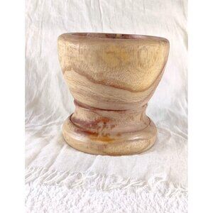 Culinary Corner Wooden Mortar Bowl Decorative Decor Kitchen 5" Tall